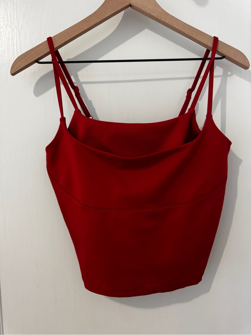 ALO Yoga Red Cowl Neck Double-Strap Tank